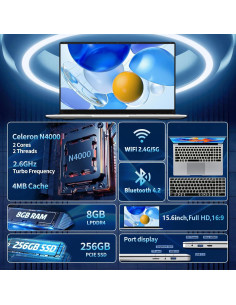 Laptop DUNHOO ECOBOOK 15.6" Full HD 8GB RAM 256GB SSD 2