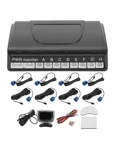 Sistema Radar Inverso Hihaha 8 Sensores LCD Azul