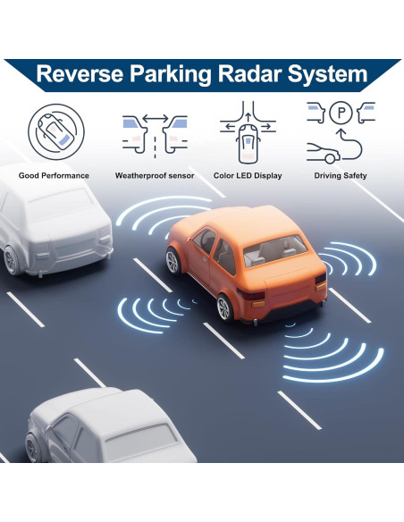 Sistema Radar Inverso Hihaha 8 Sensores LCD Azul