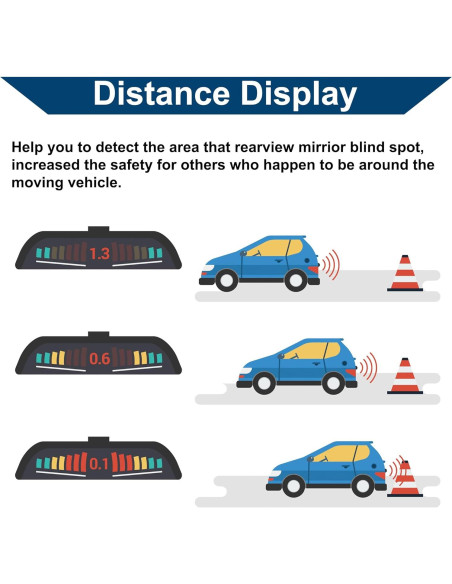 Sistema Radar Inverso Hihaha 8 Sensores LCD Azul