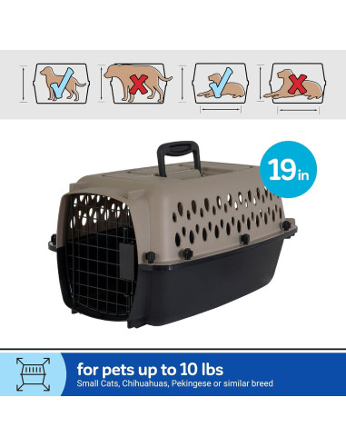 Petmate Vari Kennel Perro 19" Aprobado Aerolíneas Taupe