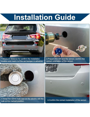Sistema Radar Inverso Hihaha 8 Sensores LCD Azul