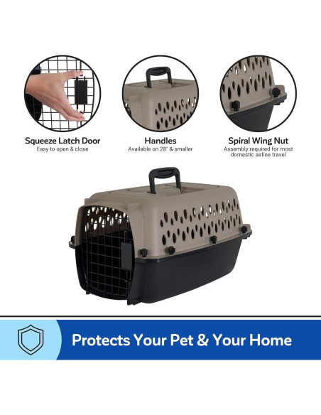 Petmate Vari Kennel Perro 19" Aprobado Aerolíneas Taupe