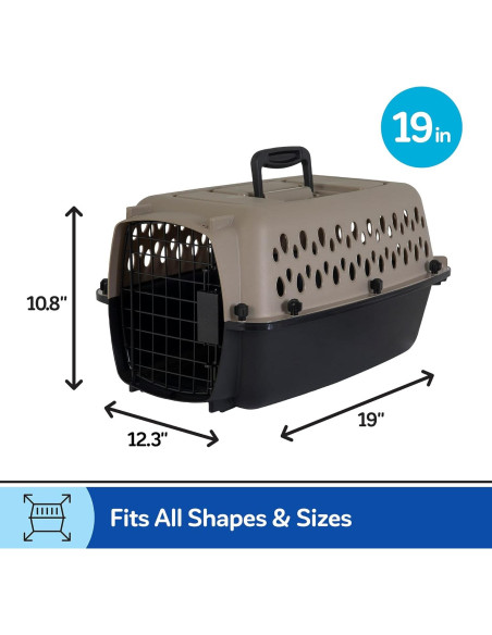 Petmate Vari Kennel Perro 19" Aprobado Aerolíneas Taupe