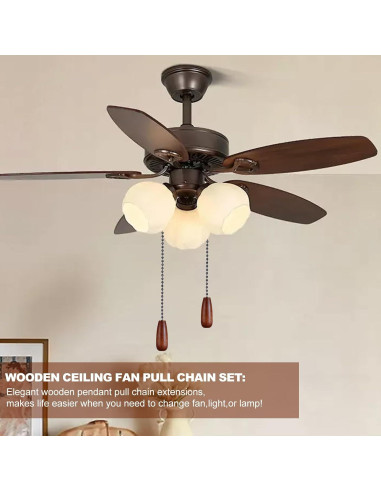 Juego de 6 Extensores de Cadenas de Tirar para Ventilador de Techo YEONHWA