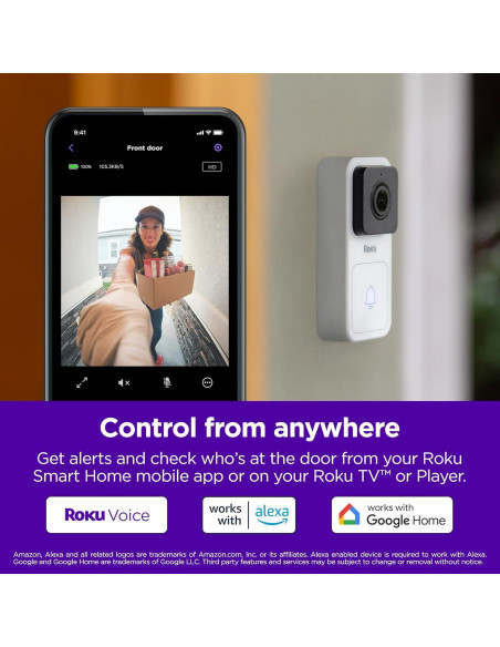 Timbre de Video Roku DS10005 HD 1080p con Detección de Movimiento