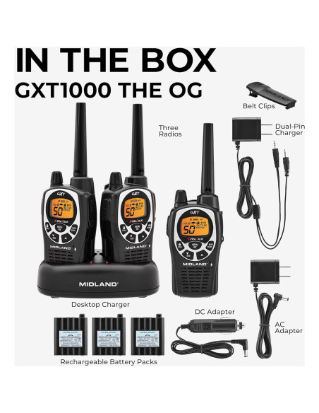 Walkie Talkie Midland GXT1000X3VP4 50 Canales y Alerta NOAA