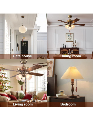 Juego de 6 Extensores de Cadenas de Tirar para Ventilador de Techo YEONHWA