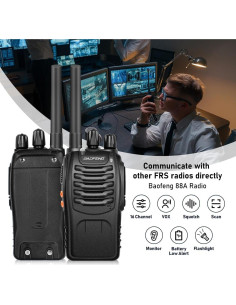 Walkie Talkies BaoFeng BF-88A 6Pack 12 Baterías 2.24kg 2
