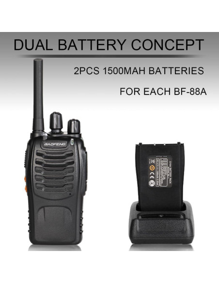 Walkie Talkies BaoFeng BF-88A 6Pack 12 Baterías 2.24kg