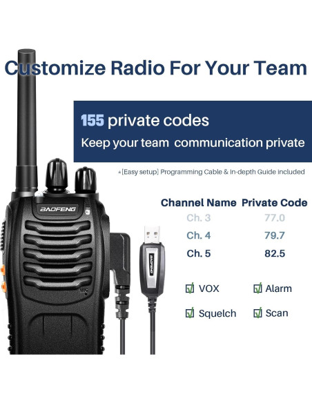 Walkie Talkies BaoFeng BF-88A 6Pack 12 Baterías 2.24kg