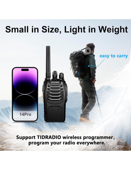 Walkie Talkies BaoFeng BF-88A 6Pack 12 Baterías 2.24kg