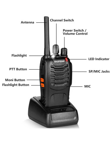 Walkie Talkies BaoFeng BF-88A 6Pack 12 Baterías 2.24kg