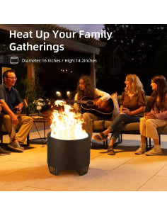 Fogata sin humo Hipicute 40 cm acero inoxidable para exteriores 2