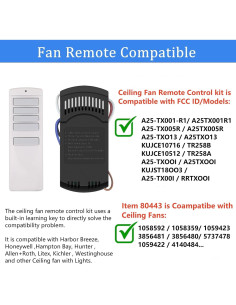 Control Remoto Universal para Ventilador de Techo UBORSY 3 Velocidades 2