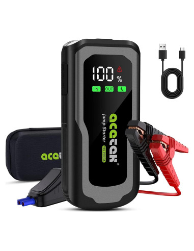 Arrancador de Batería Acetek 2500A 12V Portátil 74WH