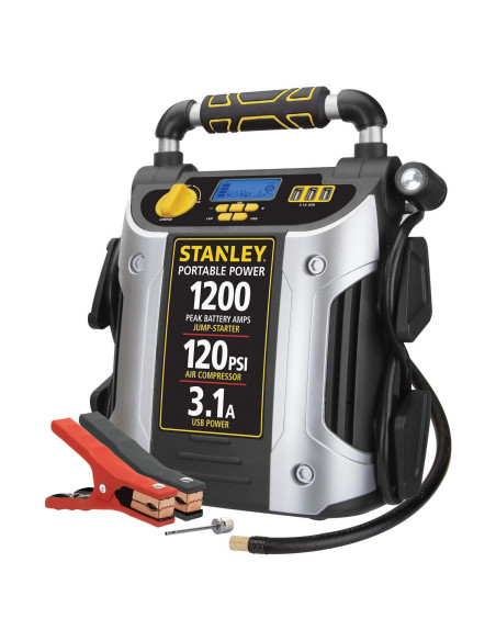 Arrancador STANLEY J5C09D 1200A Pico + Compresor 120 PSI