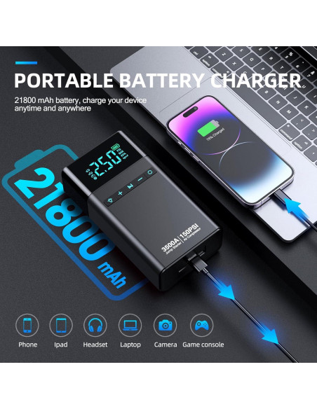 Arrancador de Batería CZKBG YL03 3500A con Compresor 150 PSI