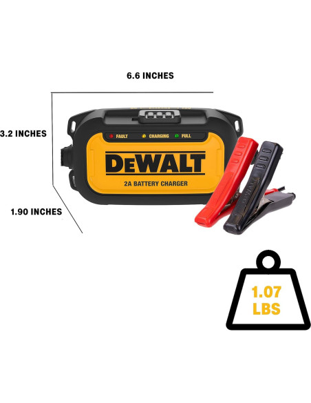 Cargador DeWalt DXAEC2 2A para Baterías 6V y 12V Amarillo