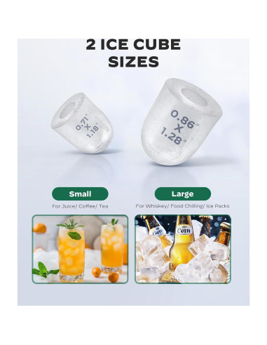 Máquina de Hielo Silonn 1.8L Portátil con Autolimpieza