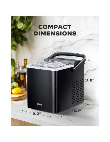 Máquina de Hielo Silonn 1.8L Portátil con Autolimpieza