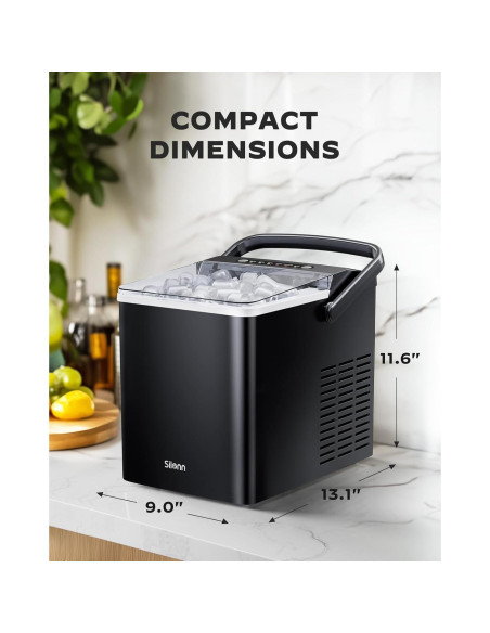 Máquina de Hielo Silonn 1.8L Portátil con Autolimpieza