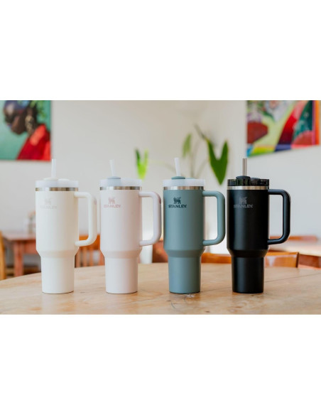 Vaso Stanley Quencher H2.0 1.18 L Pizarra con Pajilla