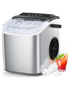COWSAR Máquina de Hielo Portátil Acero Inoxidable 12 kg