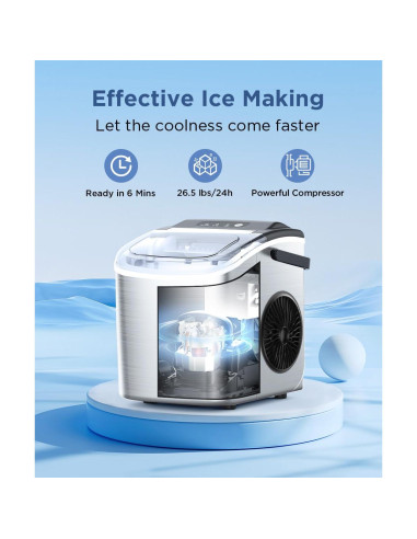 COWSAR Máquina de Hielo Portátil Acero Inoxidable 12 kg