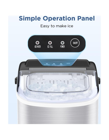 COWSAR Máquina de Hielo Portátil Acero Inoxidable 12 kg