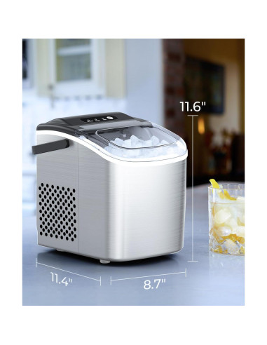 COWSAR Máquina de Hielo Portátil Acero Inoxidable 12 kg