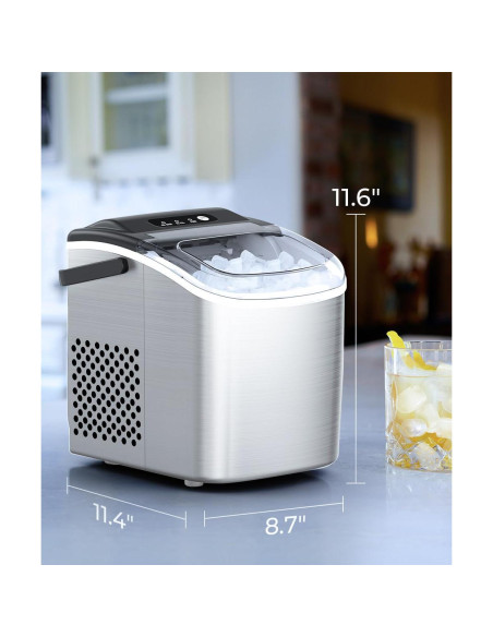 COWSAR Máquina de Hielo Portátil Acero Inoxidable 12 kg