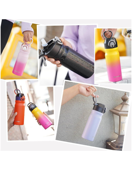 Botella de Agua Aislada Konokyo 532 ml con Pajilla Menta