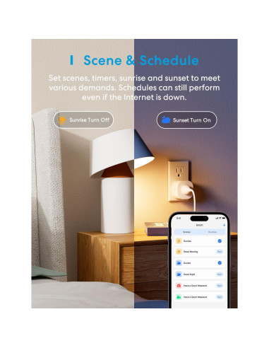 Enchufe Inteligente Meross MSS105, 15A WiFi y Bluetooth, 4 Pzs
