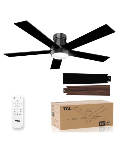 Ventilador de Techo TCL 132cm Negro con Luz LED y Control Remoto