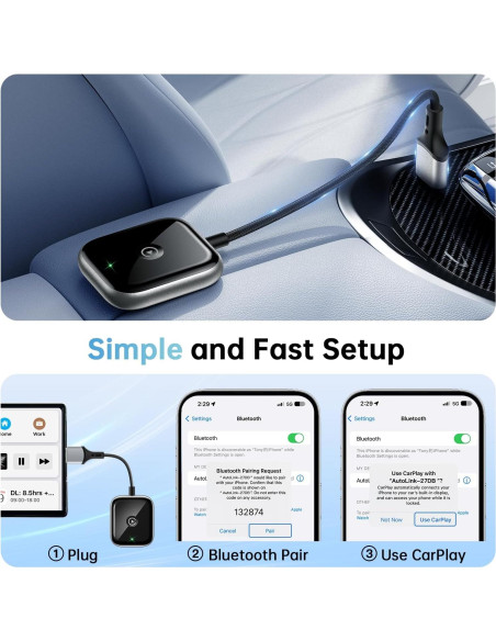 Adaptador CarPlay Inalámbrico JDG para iPhone - Conexión Rápida