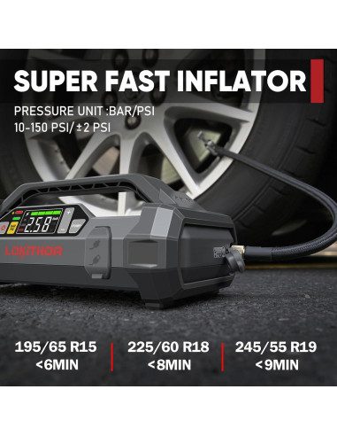 Arrancador de Salto LOKITHOR JA300 1500A con Compresor 150 PSI