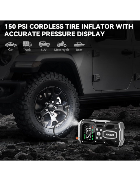 Arrancador de coche ACEZUK M03 con compresor 7000A 150PSI