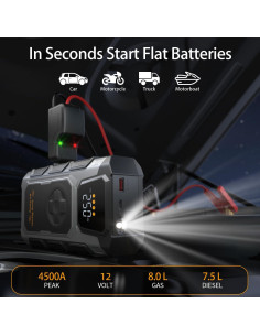 Arrancador de Coche Oreetga Q2 4500A con Compresor 150PSI 2