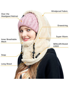 Balaclava Senllen Talla Única Polar a Prueba de Viento 2