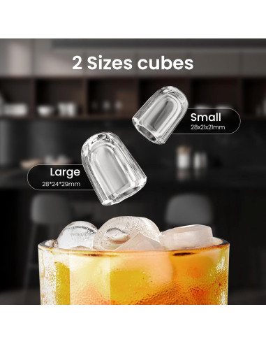 Máquina de Hielo AGLUCKY 12kg/24h 9 Cubos en 6 Min Negro