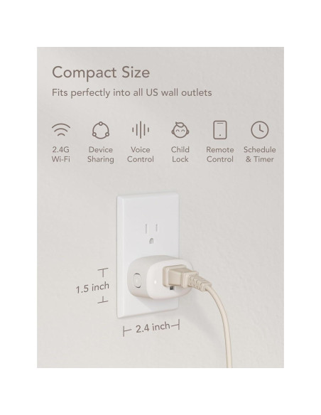 Enchufe Inteligente Nooie NSP01 Control por Voz WiFi 2.4G
