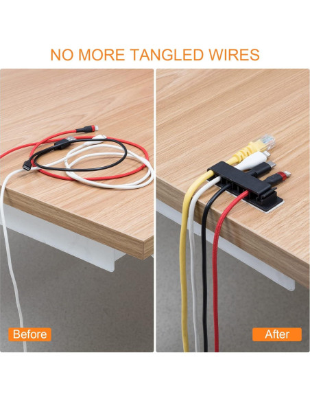 Organizador de Cables OIIKI 6 Paquetes Autoadhesivos 15x7.5cm