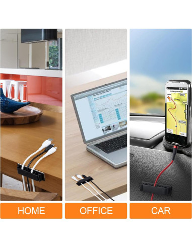 Organizador de Cables OIIKI 6 Paquetes Autoadhesivos 15x7.5cm