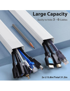 Ocultador de Cables ZhiYo CMR02 80cm Blanco para TV 2