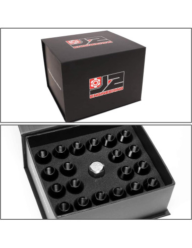 Tuercas de Llanta J2 Engineering M12 x 1.25 70mm Aluminio Negro