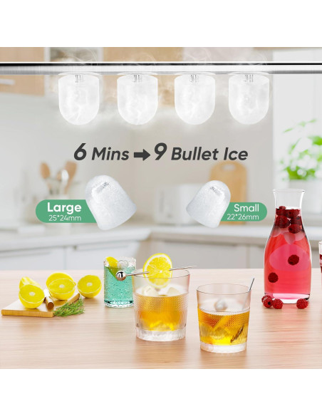 Máquina de Hielo DUMOS Compacta 9 Cubos en 6 Minutos