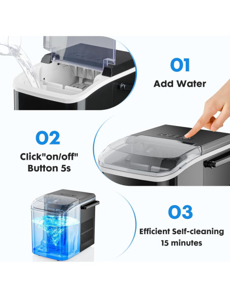 Máquina de Hielo DUMOS Compacta 9 Cubos en 6 Minutos