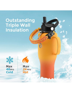 Botella de Agua Aislada RAYMYLO 1.18L Fría 48H Caliente 24H 2