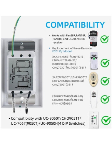 Control Remoto de Pared Universal 3 Velocidades 53T